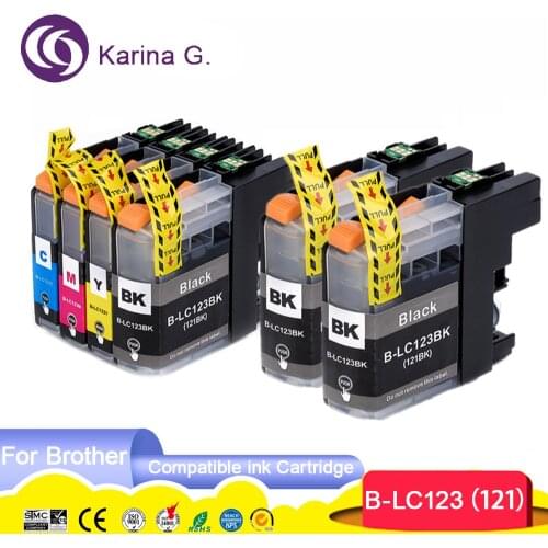 6X Ink Cartridges for Brother LC123 mfc-J4510DW MFC-J4610DW Printer Ink Cartridge LC 123 MFC-J4410DW J4710DW