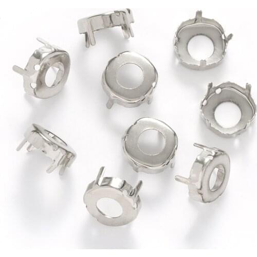 XIAOPU Cushion Rhinestone Claws Hollow Out Loose Stones Claws Thicken Copper Material Sewing Claws Fancy Stones Base Container