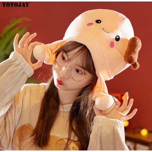 Funny Penis Hat Soft Plush Cap Plush Toys Cute Winter Party Costume Penis Cap Headwear Girls Kids Womens Hat Creative Gifts