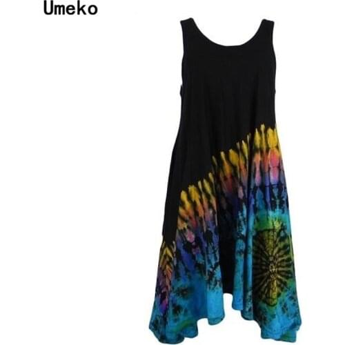Umeko 2020 New Fashion Hot Summer Fashion Latest Women Bodycon O Neck Sleeveless Casual Wear Flower Print Dress Female Dress