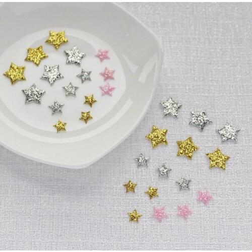 200pcs Glitter Mini Star Felt Padded Patches Glitter star Appliques for Craft baby accessories Supplies DIY Hair Clips