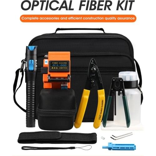 13 Pcs/Set FTTH Fiber Optic Tool Kit with AUA-60S Cleaver and Plastic 5mW Visual Fault Locator Wire Stripper Tool