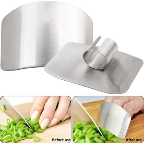 2Pcs Stainless Steel Cutting Food Vegetable Finger Protector Guard Kitchen Tool