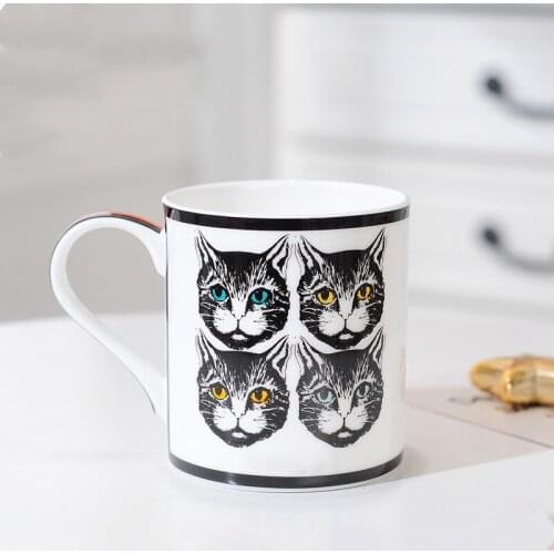 300ml Creative Pink Cat Coffee Cups Bone China Mug and Cup Ceramic Afternoon Tea Teacup For Water Free Shipping