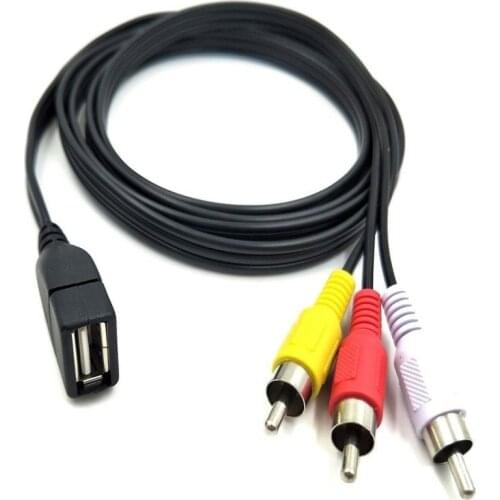 Duttek 5 feet/1.5m USB 2.0 Female to 3 RCA Male Video A/V Practical Camcorder Adapter Great for AV equipment