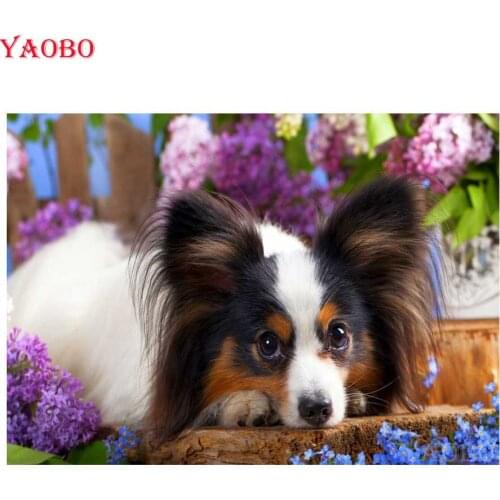 5D Diamond Painting Papillon Cute Pet Full Square Drill Embroidery Rhinestone Pictures Handcraft Kit Home Decoration