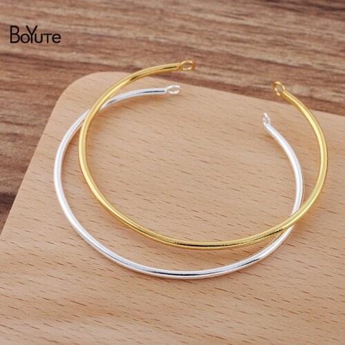 BoYuTe (50 Pieces/Lot) 65*2MM Metal Iron Bracelet with 5MM Loop DIY Jewelry Accessories Handmade Materials