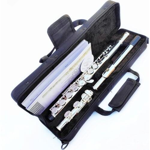 YFL-471 Flute Professional Cupronickel Opening C Key 17 Hole Flute Silver Plated Musical Instruments With Case and Accessories