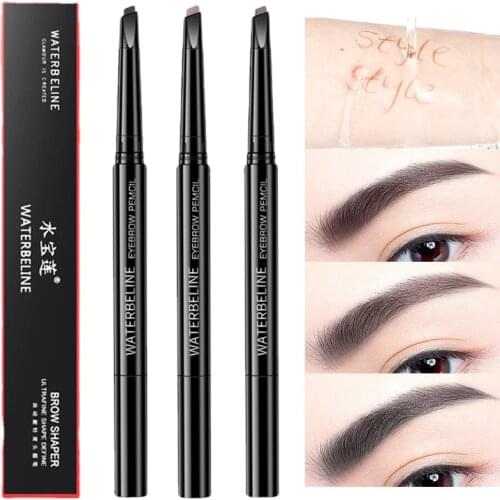 Double Head Eyebrow Tattoo Pencil Natural Long Lasting Portable Waterproof Makeup Brush For Eyebrow Cosmetics Tool 5 Colors