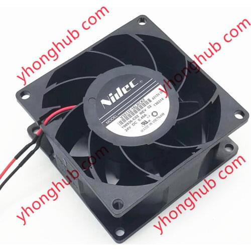 Nidec V35132-16LRCKF DC 24V 0.45A 2-wire 80X80X38mm Server Cooling Fan