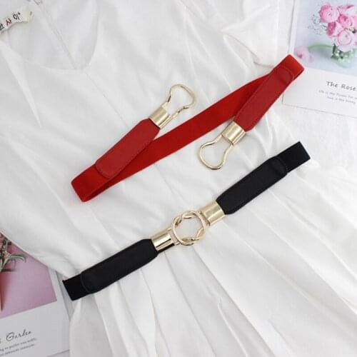 Elastic Belts Women Dress Belt Fashion Thin Female Waist Belt With Metal Buckle Womens Dress Belts Fashion Thin Womens Belts