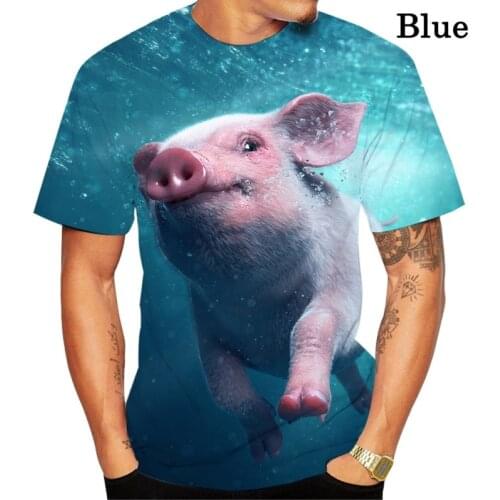 6 Colors Newest Popular Novelty Animal Pig 3d Print T-Shirt Men Women Streetwear T-Shirts Summer Tops Plus Size XS-5XL