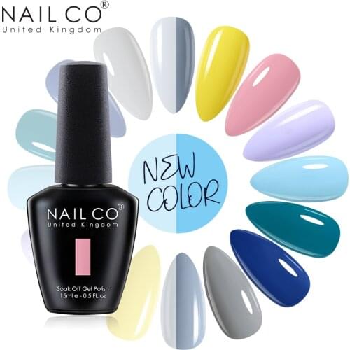 NAILCO 15ml Summer Colors Lakiery Hybrydowe Vernis Gel Nail Polish UV Nails Gel LED Nail Art Gel Lak Series Manicure Design Set