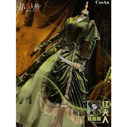 Hot Game Identity V Mary Madame Red Cosplay Costume Elegant Romantic Green Formal Dress Activity Party Role Play Clothing S-XL