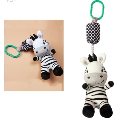 Hot Rattle Toys Cartoon Zebra Infant Mobile Cloth Toy Baby Trolley Bed Wind Chimes Rattles Bell Crib Hanging Pacify Toys Gifts