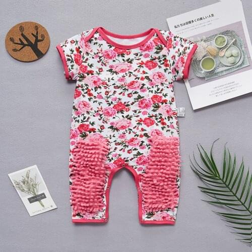 For newborn baby Jumpsuit Newborn Infant Baby Girls Boys Crawling Baby Floral Mop Onesie Romper Jumpsuit Baby Girl Clothes