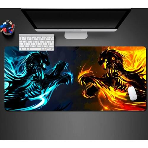 Ice And Fire Wolf Mouse Pad High Quality Mouse Mat Game Team PC Game Computer Keyboard Game Mats Creative Special Gifts