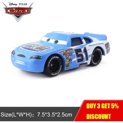 Disney Pixar Cars No.51 Easy Idle 1:55 Metal Diecast Vehicle Educational Toys Car Model For Boys Children Birthday Gift