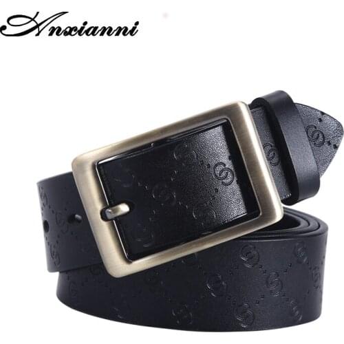 Mens Suit Leather Belt High Quality Natural Leather pin Buckle Casual Business Belt for Men 130cm long