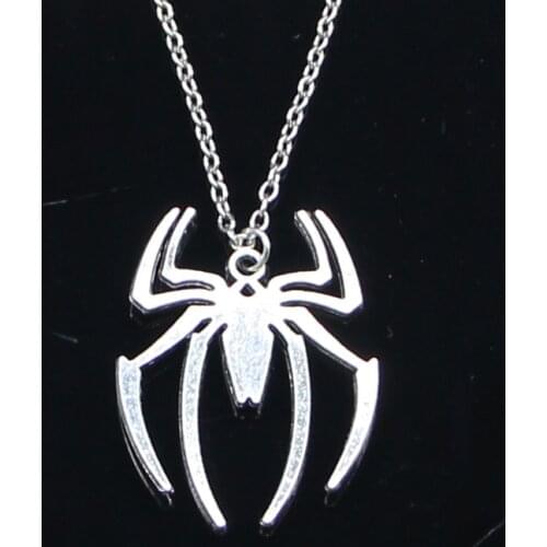 New Fashion Necklace 38x29mm spider halloween Pendants Short Long Women Men Colar Gift Jewelry Choker