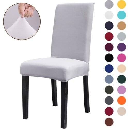 Solid Color Chair Covers Elastic Stretch Protection Case Slipcovers for Wedding Restaurant Home Kitchen Dining Chair Cover