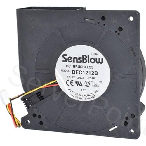 For DELTA BFC1212B -T5A6 DC12V 2.00A 2A Three Wires 12CM Cooling Fan