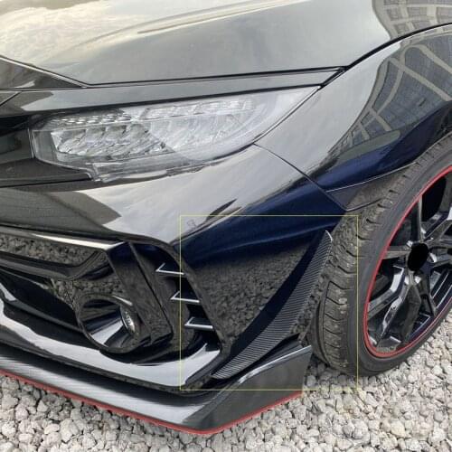 Front Bumper Lip Splitter Fin Air Knife Auto Body Kit Car Spoiler for Honda Civic FK8 Si Type-R 2019-2021