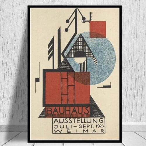 Posters and Prints Bauhaus Ausstellung 1923 Weimer Exhibition Poster Wall Art Picture Canvas Painting for Room Home Decor