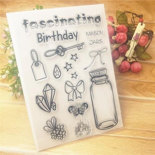 Hot sale Wishing bottle Transparent Clear Stamps / Silicone Seals Roller Stamp for DIY scrapbooking photo album/Card Making