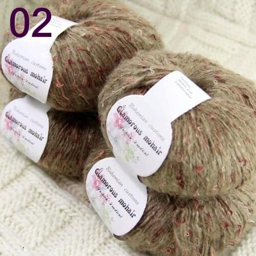 Sale 4ballsX50gr Luxury Fluffy Soft NEW MOHAIR Shawls Hand Knit Crochet Yarn Camel 825-02-4