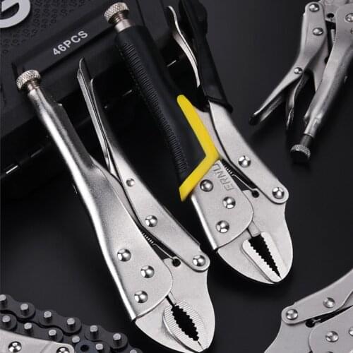 7/10 Inch Locking Pliers Round-mouth Forceps Adjustable Jaw Pliers Vice Grips Forceps Woodworking Clips Hand Tool Welding Plier