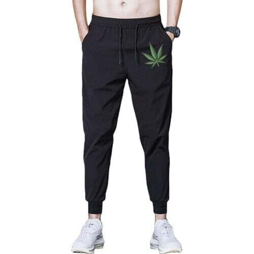 Jogger Pants leaf Print Fashion Pattern Clothing Solid Men Elastic Commuter Pocket Trousers Clothing Summer Sweatpants Size 8XL