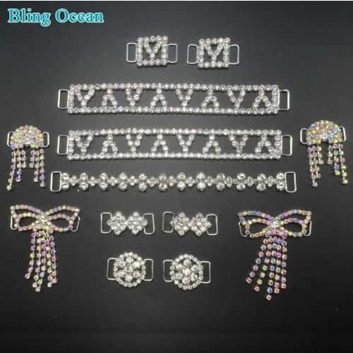 Rhinestone bikini connectors for competition bikini posing suits Bikini Crystal Connectors Stunning On Stage