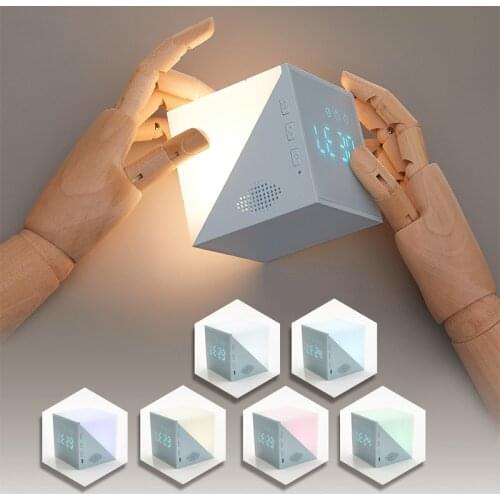 LED night light USB dimmable cube with clock table lamp kids gift bedroom living room night lights