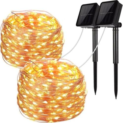 LED Outdoor Solar Lamp String Lights 100/200/300/400 LEDs Fairy Holiday Christmas Party Garland Solar Garden Waterproof Decor