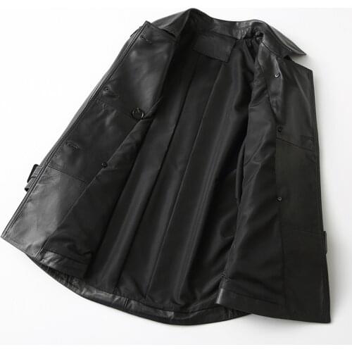 Spring Genuine Women 2020 Fashion Real Sheepskin Coat Motorcycle Black Leather Female Jacket 69053 LW363