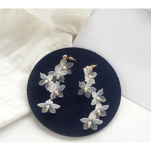 2021 New flower handmade bohemia boho earrings women fashion long hanging earrings crystal female wedding earings party jewelry