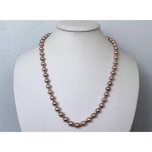 Natural Pearl Jewellery,Mauve Freshwater Pearl Necklace,AAA 8-9MM High Quality Real Pearl Jewellery,20inches