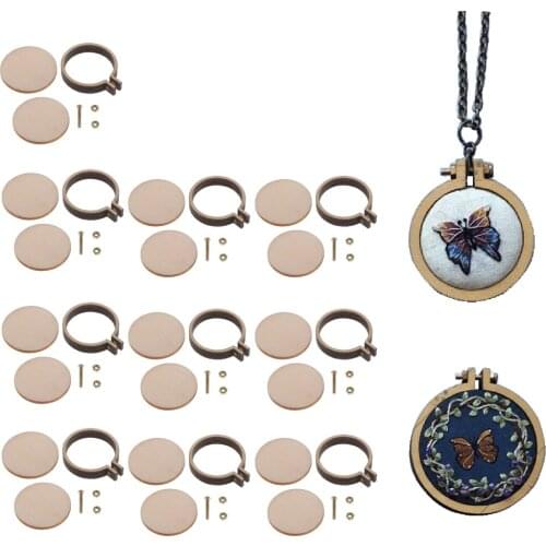 10/20/30Pcs Mini Wooden Embroidery Hoop Cross Stitch Hoop Sewing Crafts 20mm