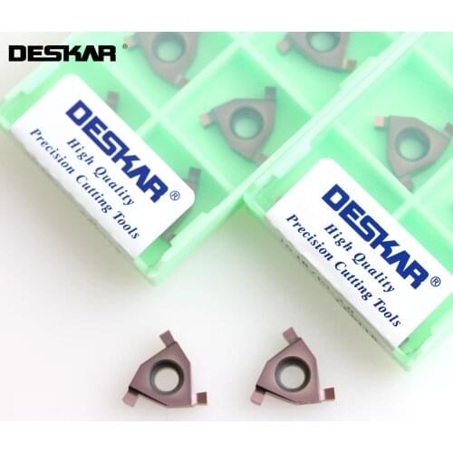 10PCS DESKAR 16ER/IL 0.7mm 1.0mm 3.0mm 16IR/EL 1.0mm 1.5mm 1.6mm 1.8mm 2.0mm LF6118 Shallow Groove Turning Tools Lathe Cutter