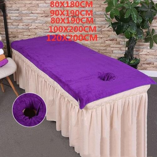 120x200cm Superfine Fiber Soft Beauty Salon Bath Towel Bed Towel With Hole Massage Bed Sheet Physiotherapy Big Towels Bed Sheet