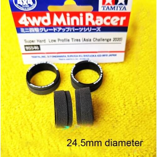 4PCS 95412 Trim Tire Medium Diameter Hand Polished High Speed Step Thin Tires Skin for Tamiya Mini 4WD Car DIY Parts