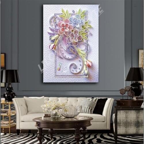 5D DIY Diamond Painting Cross Stitch pictures Home decoration full square Diamond Embroidery flower painting rhinestones TY636