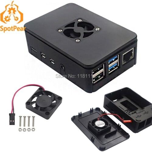 Raspberry Pi 4 model B ABS Black Case with fan for Raspberry Pi 4B