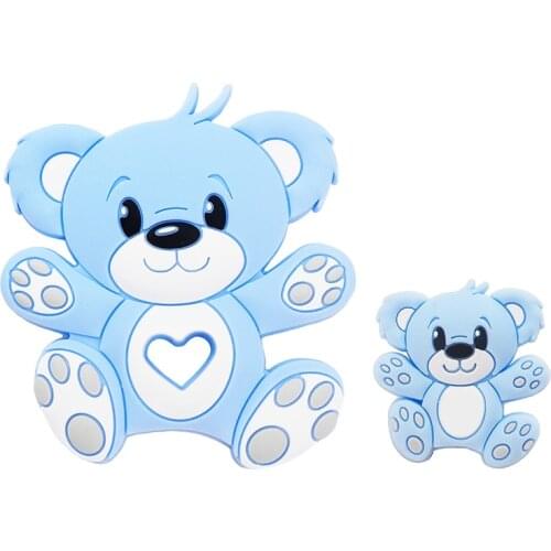 Chengkai 1Set Silicone Bear Baby Teether Bead Set DIY Infant Pacifier Dummy Nursing Teething Sensory Toys Accessories Food Grade