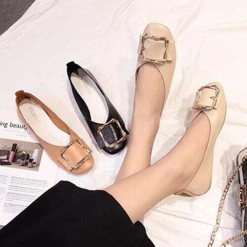 Breathable Single Shoes 2021 Spring and Summer Casual Work Shoes Korean Version of All-match Shallow Soft Flat Heels