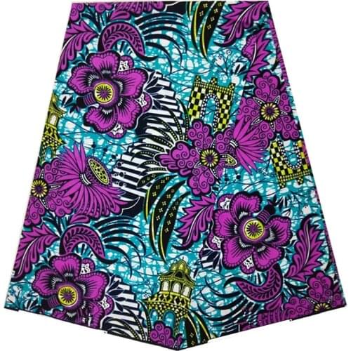 Purple 100% Cotton Original Wax Fabric 2020 African Print Fabric High Qualit Tissue Fafric 6yards N20801-7