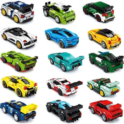 City technique Racer Creative Model Blocks Moc Great Vehicle Sets Building Bricks Super Speed Champions Racing Sports Famous Car