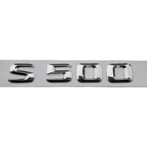 Chrome 3D ABS Plastic Car Trunk Rear Letters Badge Emblem Decal Sticker for Mercedes Benz S Class S500