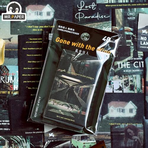 JIUMO 4 Designs 40 Pcs/Bag Reminiscence Land Series Patterns Creative Hand Account DIY Decor Collage Material Stickers